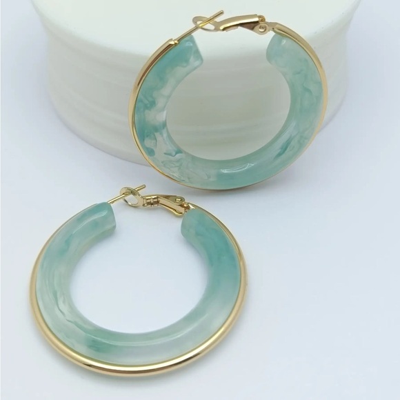 Ocean Swirl Hoops - Picture 3 of 7